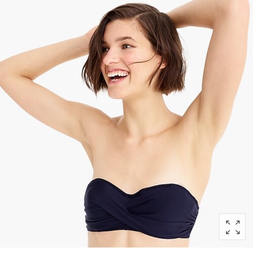 JCrew navy bandeau bikini